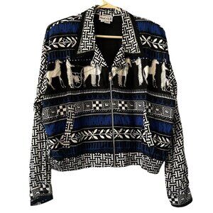 SURYA‎ Colorful Zip Front Jacket Art ModernDesigner Embellished European Style